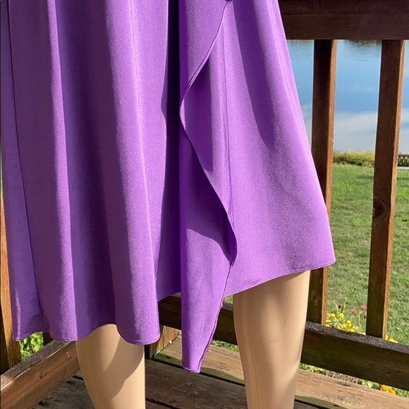 Adrianna Papell One Shoulder Ruched Lavender Dress - Picture 8 of 9